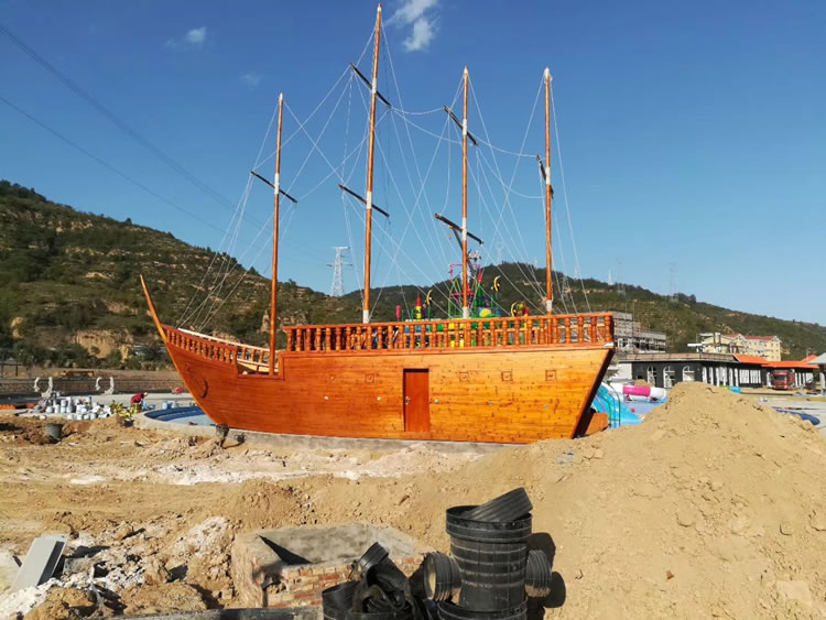 陕西延安17米海盗木船